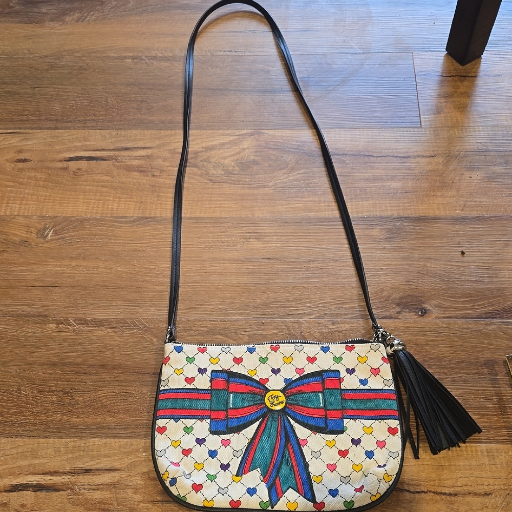 Brighton Multicolor Heart and Bow Crossbody Bag